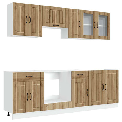 Set Mobili da Cucina 8 pz Kalmar Rovere Artigianale Truciolato - homemem39
