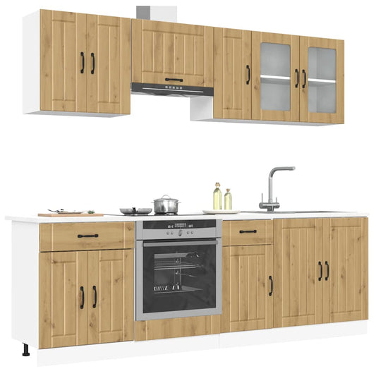 Set Mobili da Cucina 8 pz Kalmar Rovere Artigianale Truciolato | homemem39