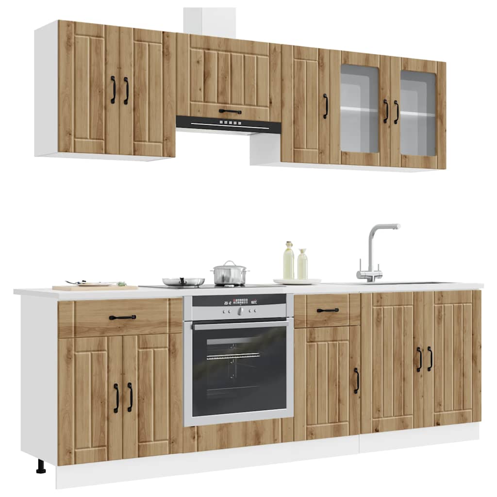 Set Mobili da Cucina 8 pz Kalmar Rovere Artigianale Truciolato - homemem39