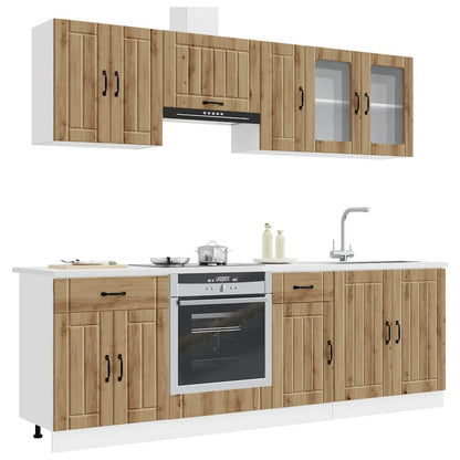 Set Mobili da Cucina 8 pz Kalmar Rovere Artigianale Truciolato - homemem39