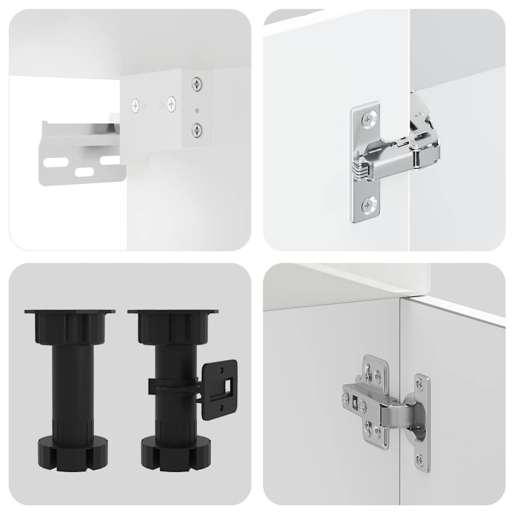 Set Mobili da Cucina 8 pz Kalmar Bianchi Lucido in Truciolato - homemem39