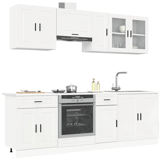 Set Mobili da Cucina 8 pz Kalmar Bianchi Lucido in Truciolato - homemem39