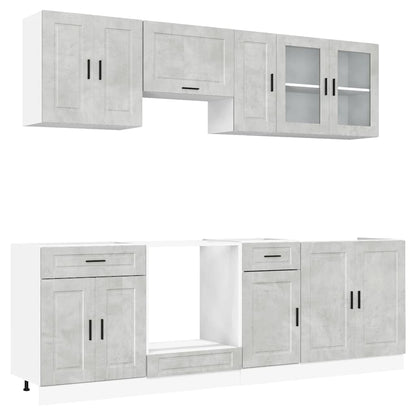 Set Mobili da Cucina 8 pz Porto Grigio Cemento in Truciolato | homemem39