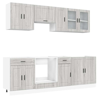 Set Mobili da Cucina 8 pz Kalmar Grigio Sonoma in Truciolato - homemem39