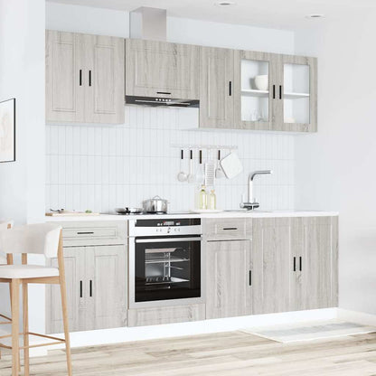 Set Mobili da Cucina 8 pz Kalmar Grigio Sonoma in Truciolato - homemem39