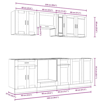 Set Mobili da Cucina 8 pz Kalmar Grigio Sonoma in Truciolato | homemem39