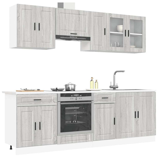 Set Mobili da Cucina 8 pz Kalmar Grigio Sonoma in Truciolato - homemem39