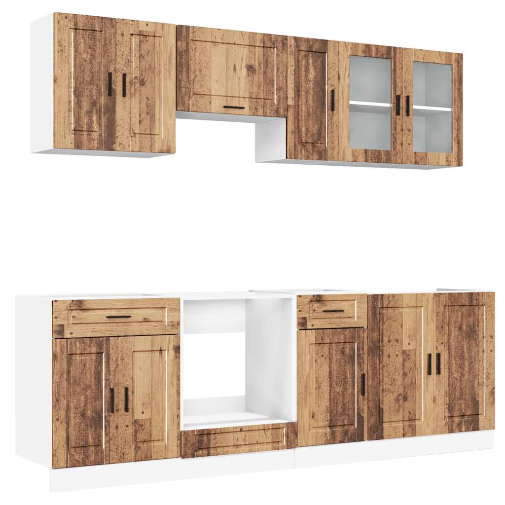 Set Mobili da Cucina 8 pz Kalmar Legno Vecchio in Truciolato - homemem39