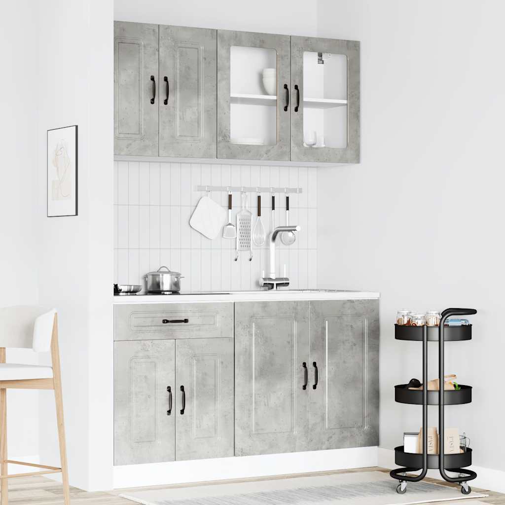 Set Mobili da Cucina 4 pz Kalmar Grigio Cemento in Truciolato - homemem39