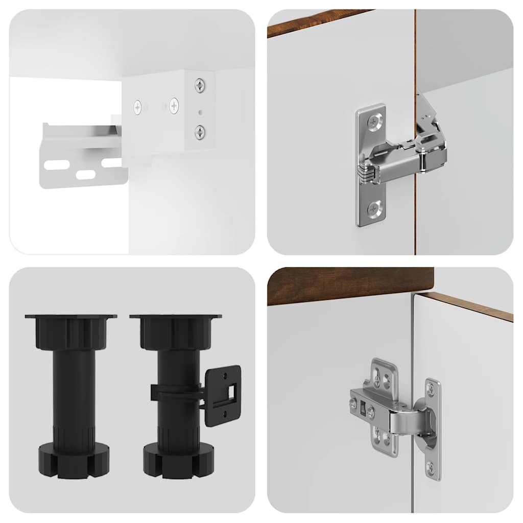 Set Mobili da Cucina 4 pz Kalmar Rovere Fumo Legno Multistrato | homemem39