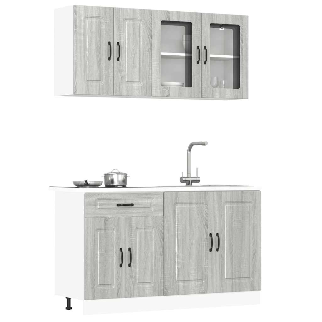 Set Mobili da Cucina 4 pz Kalmar Grigio Sonoma in Truciolato | homemem39