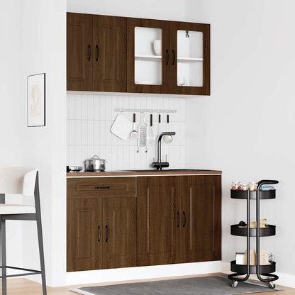 Set Mobili da Cucina 4 pz Kalmar Rovere Marrone in Truciolato - homemem39