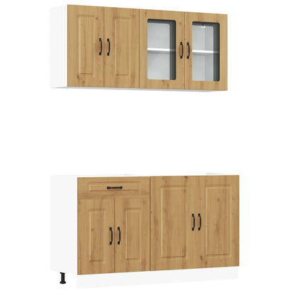 Set Mobili da Cucina 4 pz Kalmar Rovere Artigianale Truciolato - homemem39