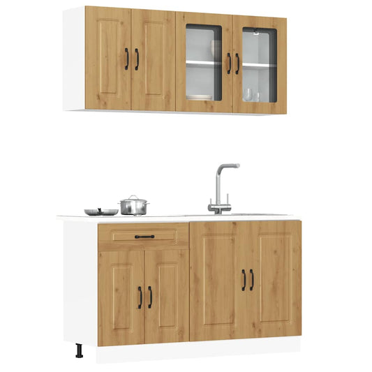Set Mobili da Cucina 4 pz Kalmar Rovere Artigianale Truciolato - homemem39