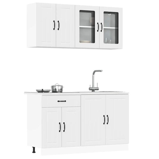 Set Mobili da Cucina 4 pz Kalmar Bianchi Legno Multistrato - homemem39