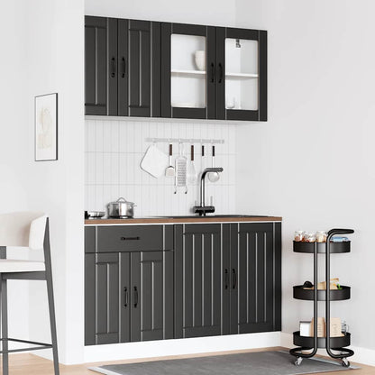 Set Mobili da Cucina 4 pz Lucca Neri Legno Multistrato | homemem39