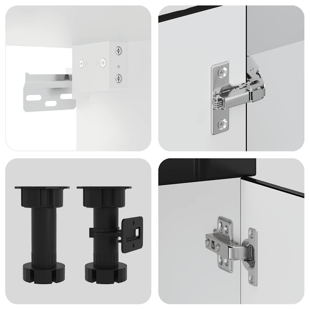 Set Mobili da Cucina 4 pz Lucca Neri Legno Multistrato | homemem39