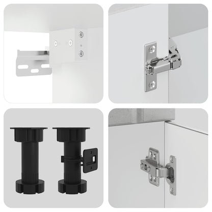 Set Mobili da Cucina 4 pz Lucca Grigio Cemento in Truciolato | homemem39