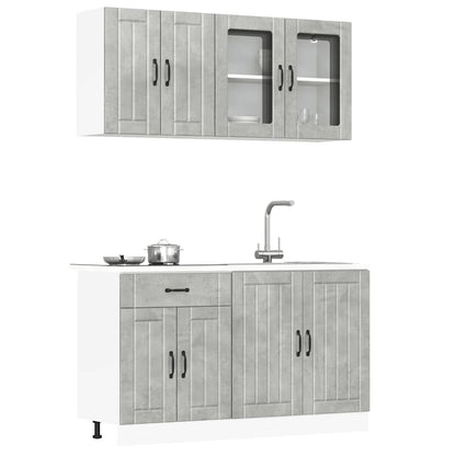 Set Mobili da Cucina 4 pz Lucca Grigio Cemento in Truciolato | homemem39