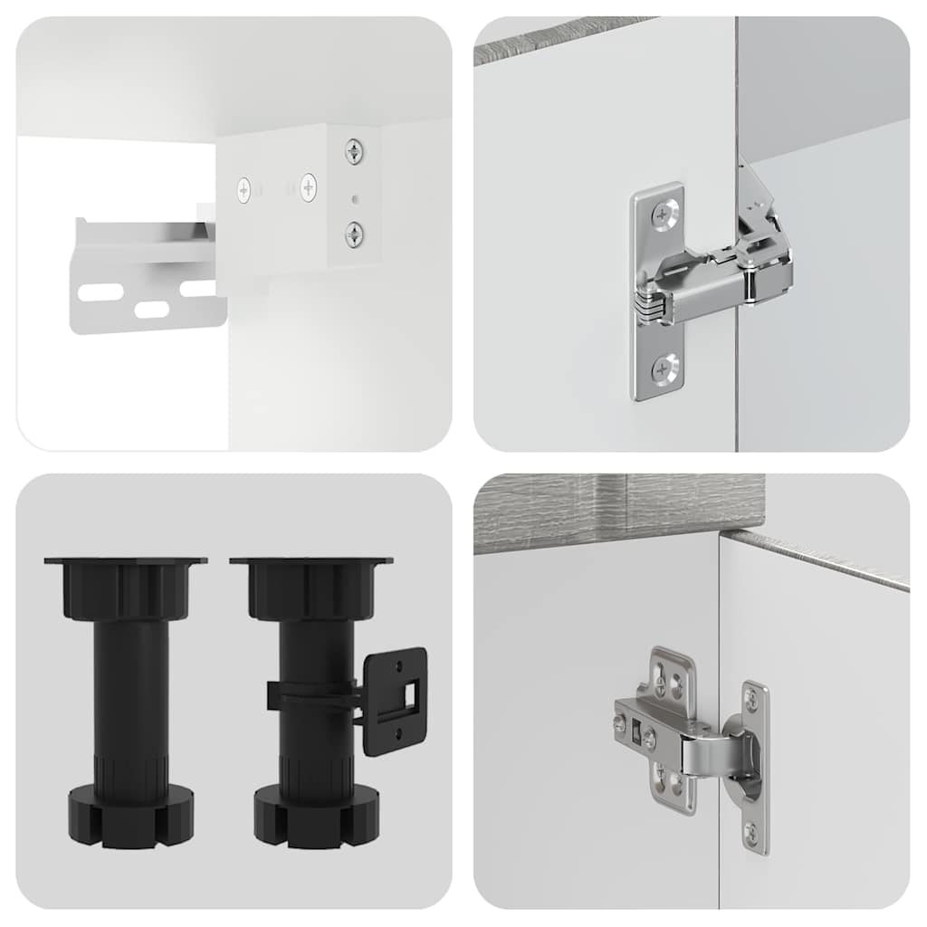 Set Mobili da Cucina 4 pz Lucca Grigio Sonoma in Truciolato | homemem39