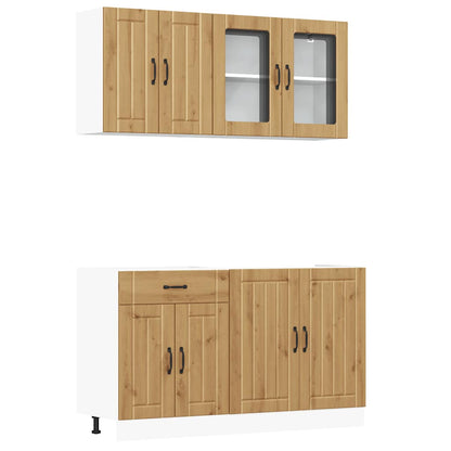 Set Mobili da Cucina 4 pz Kalmar Rovere Artigianale Truciolato - homemem39