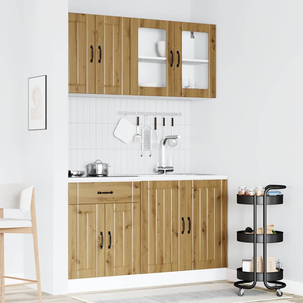 Set Mobili da Cucina 4 pz Kalmar Rovere Artigianale Truciolato - homemem39