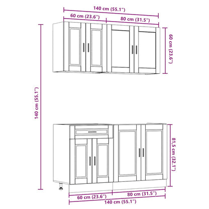 Set Mobili da Cucina 4 pz Porto Bianchi Legno Multistrato - homemem39
