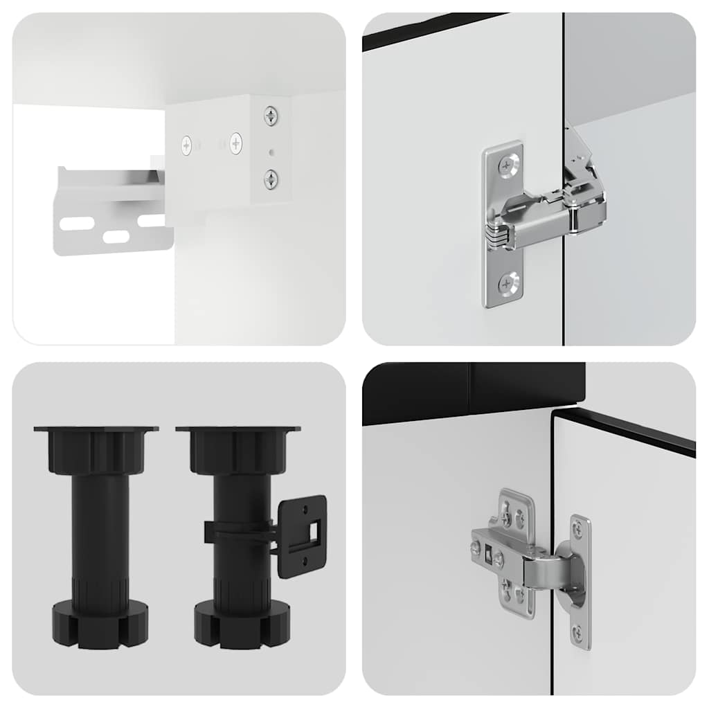 Set Mobili da Cucina 4 pz Porto Neri Legno Multistrato - homemem39