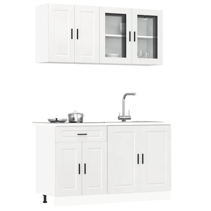 Set Mobili da Cucina 4 pz Porto Bianchi Lucido in Truciolato | homemem39