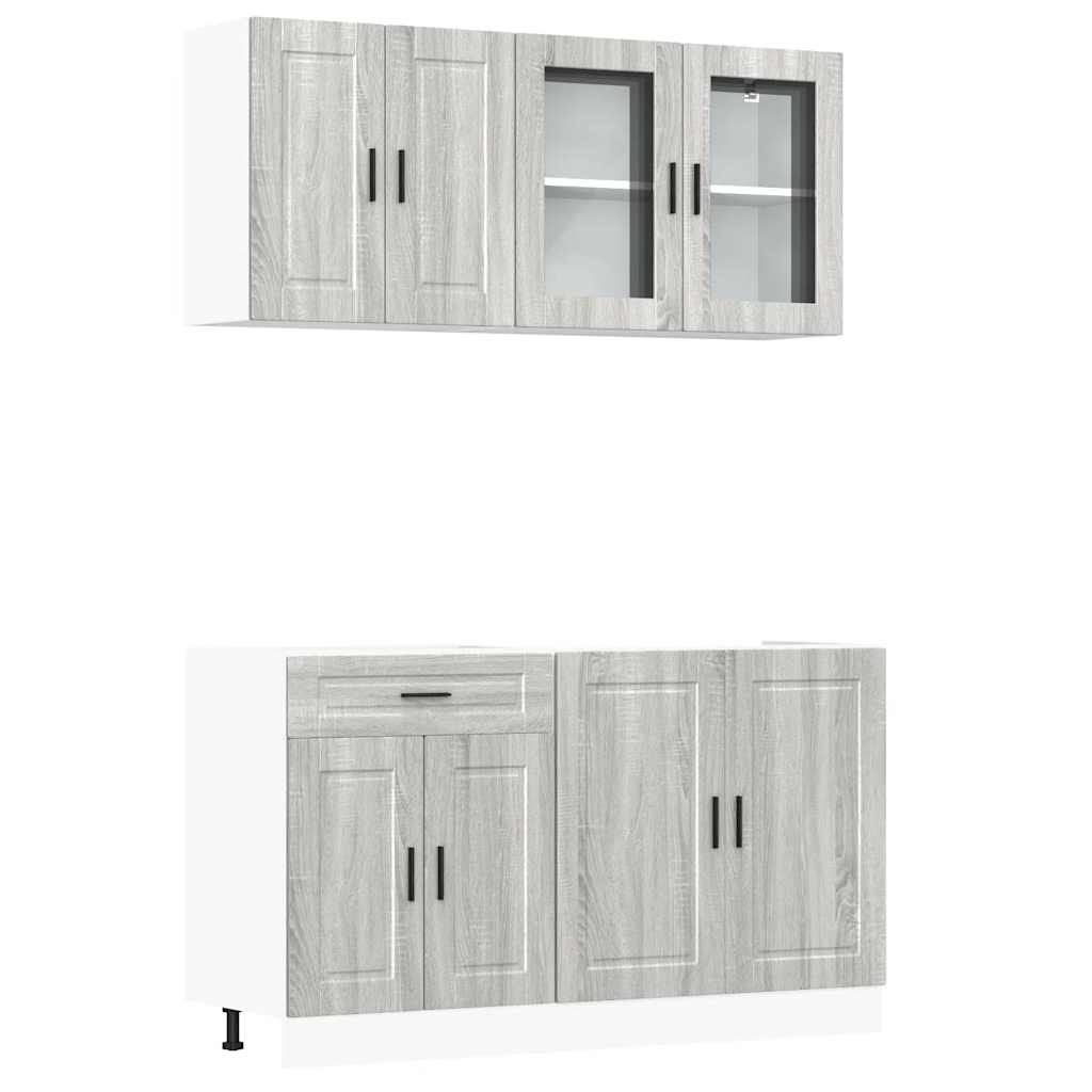 Set Mobili da Cucina 4 pz Porto Grigio Sonoma in Truciolato | homemem39