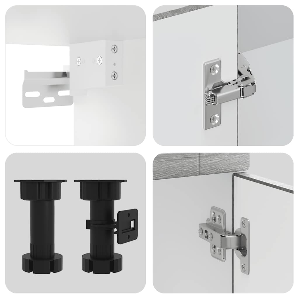 Set Mobili da Cucina 4 pz Porto Grigio Sonoma in Truciolato - homemem39