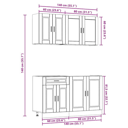 Set Mobili da Cucina 4 pz Porto Rovere Marrone in Truciolato | homemem39