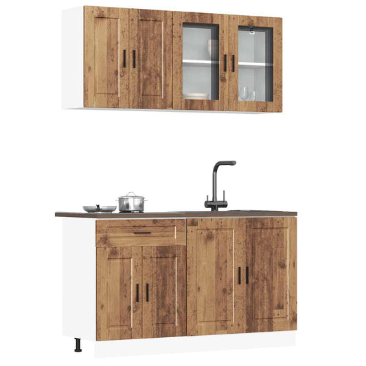 Set Mobili da Cucina 4 pz Porto Legno Vecchio in Truciolato - homemem39