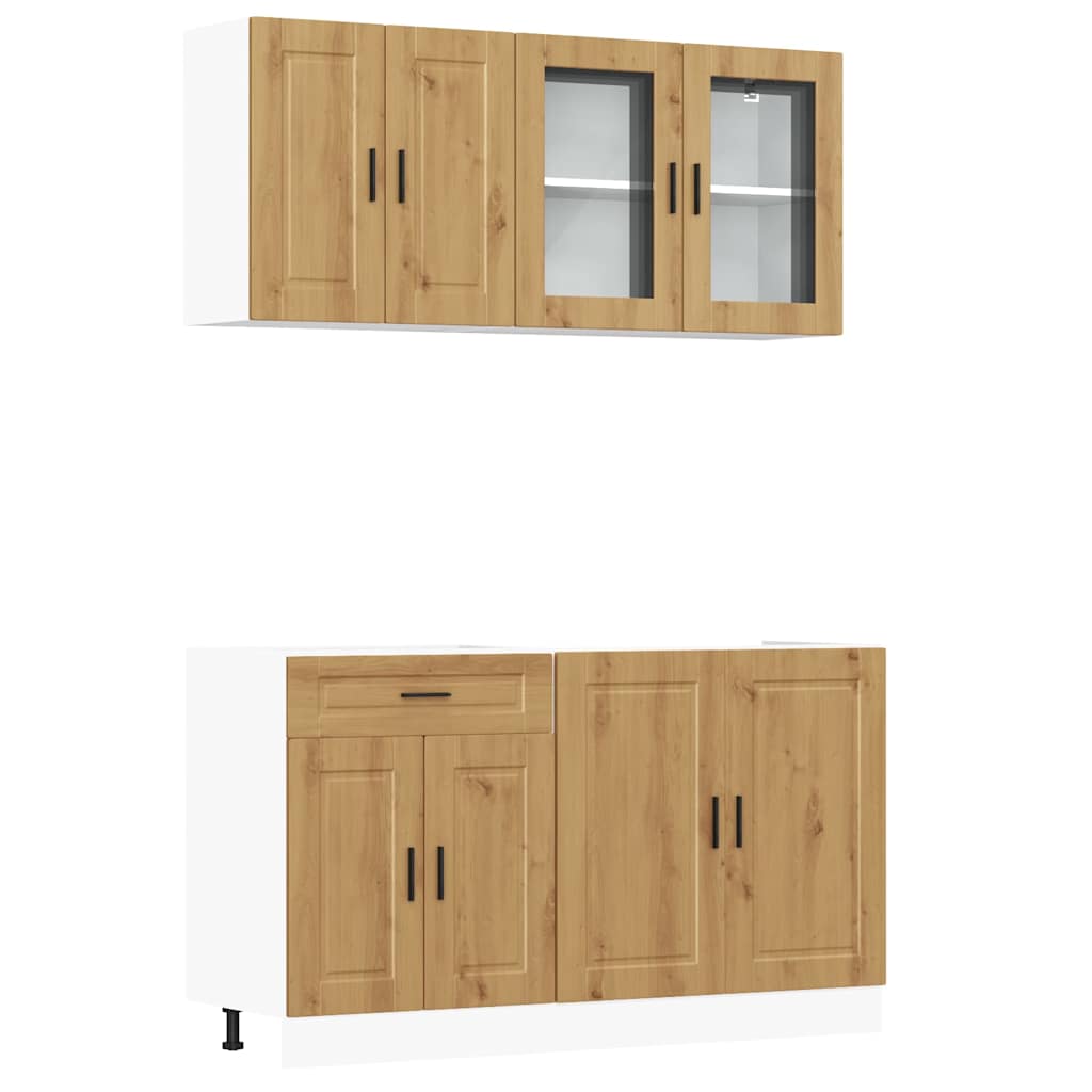 Set Mobili da Cucina 4 pz Kalmar Rovere Artigianale Truciolato - homemem39
