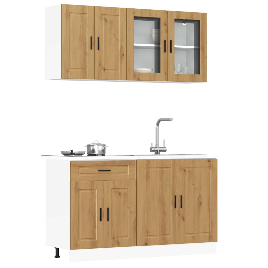 Set Mobili da Cucina 4 pz Kalmar Rovere Artigianale Truciolato | homemem39