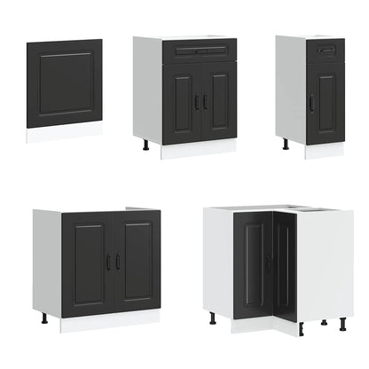 Set Mobili da Cucina 11 pz Kalmar Neri Legno Multistrato | homemem39