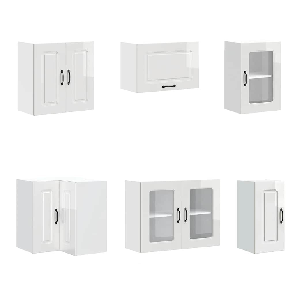 Set Mobili da Cucina 11 pz Kalmar Bianchi Lucido in Truciolato - homemem39