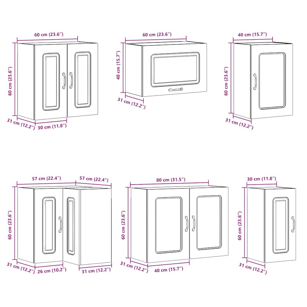 Set Mobili da Cucina 11 pz Kalmar Grigio Cemento in Truciolato | homemem39