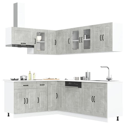 Set Mobili da Cucina 11 pz Kalmar Grigio Cemento in Truciolato - homemem39