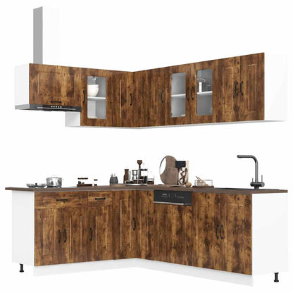 Set Mobili da Cucina 11 pz Kalmar Rovere Fumo Legno Multistrato | homemem39