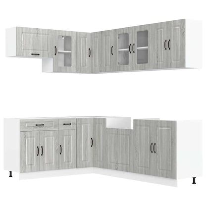 Set Mobili da Cucina 11 pz Kalmar Grigio Sonoma in Truciolato - homemem39