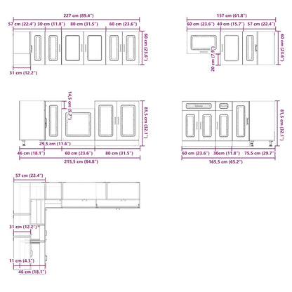 Set Mobili da Cucina 11 pz Kalmar Rovere Artigianale Truciolato - homemem39