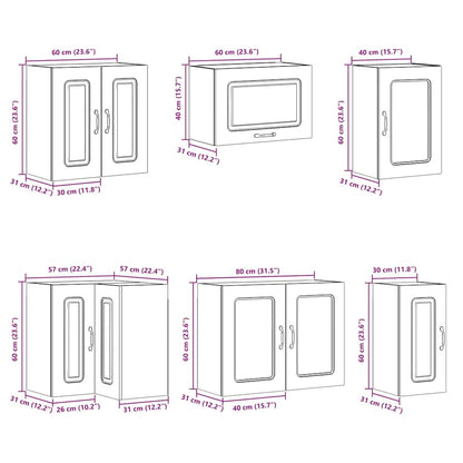 Set Mobili da Cucina 11 pz Kalmar Rovere Artigianale Truciolato - homemem39