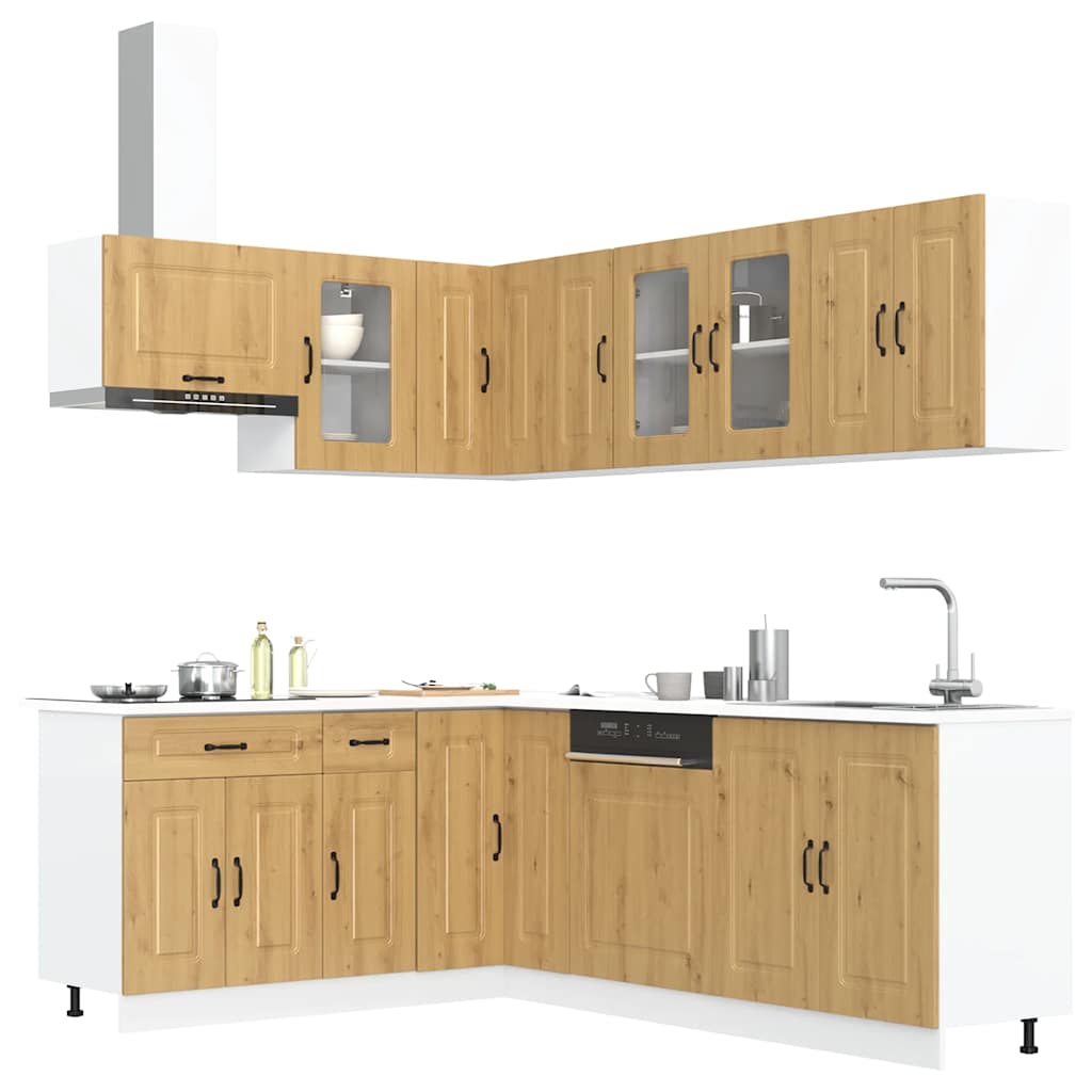Set Mobili da Cucina 11 pz Kalmar Rovere Artigianale Truciolato | homemem39