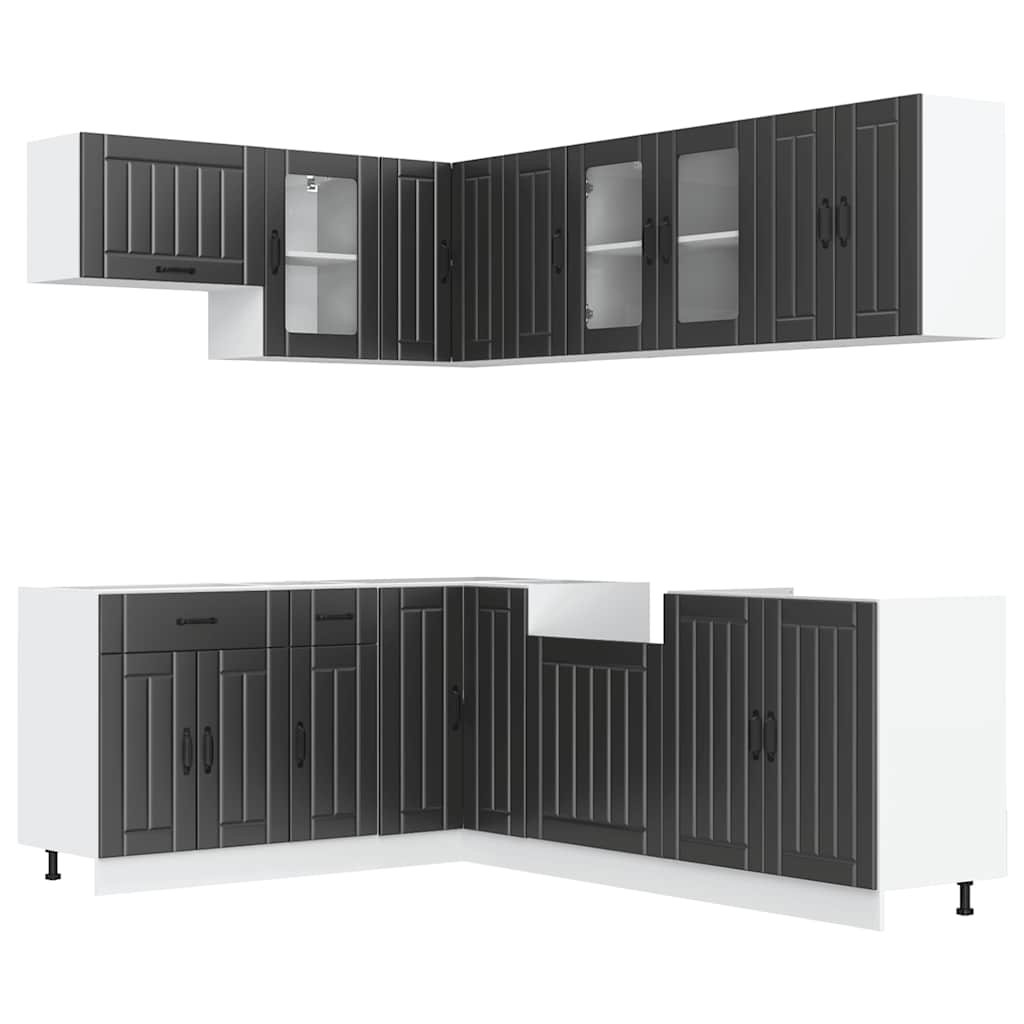 Set Mobili da Cucina 11 pz Lucca Neri Legno Multistrato - homemem39