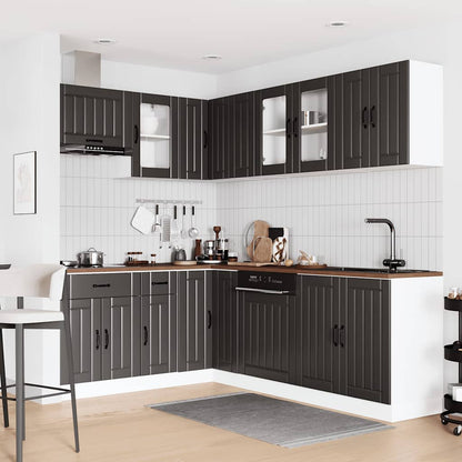Set Mobili da Cucina 11 pz Lucca Neri Legno Multistrato | homemem39