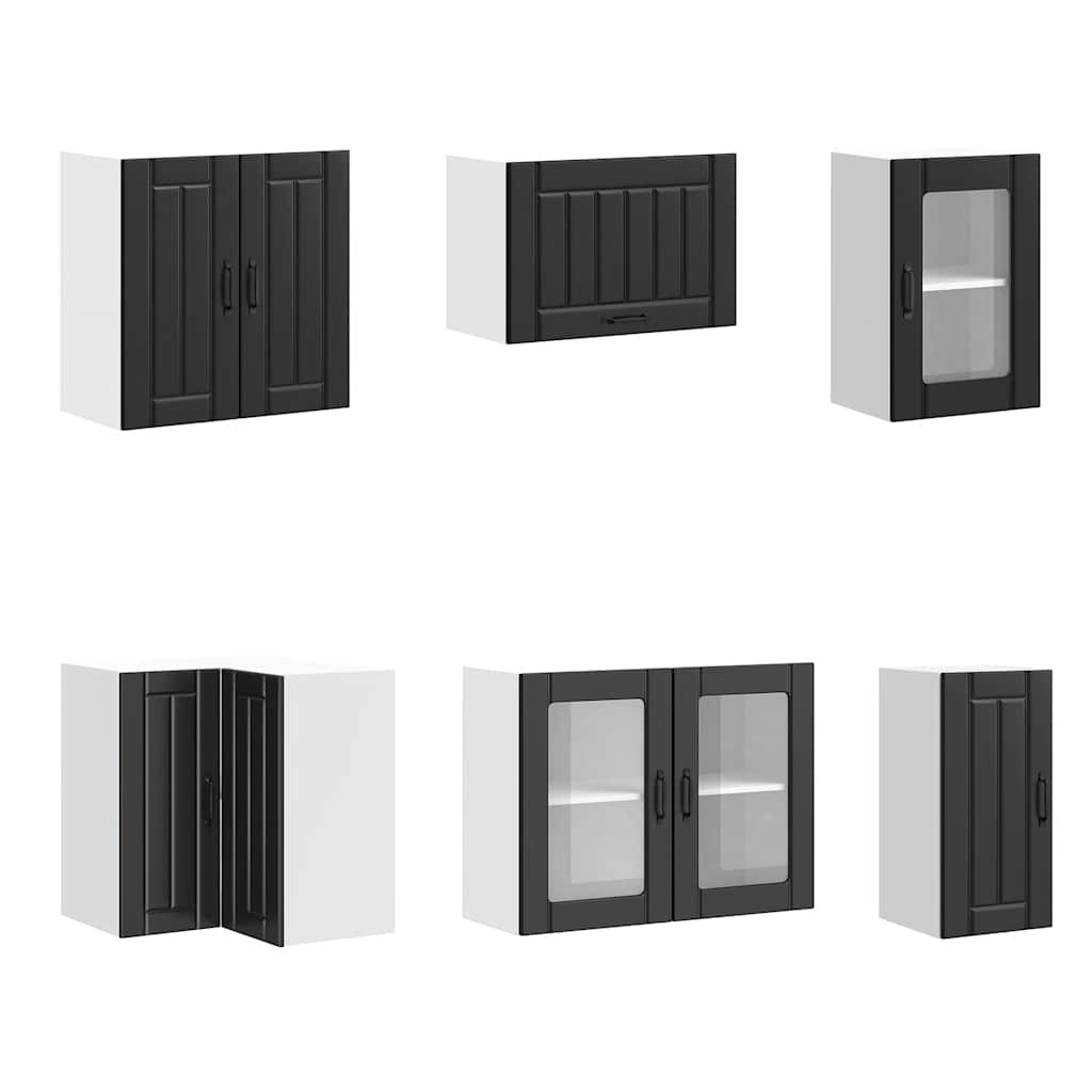 Set Mobili da Cucina 11 pz Lucca Neri Legno Multistrato | homemem39