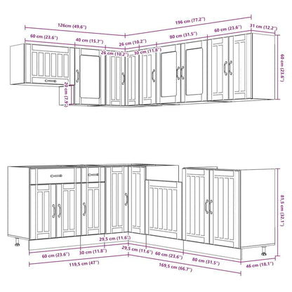 Set Mobili da Cucina 11 pz Lucca Neri Legno Multistrato - homemem39
