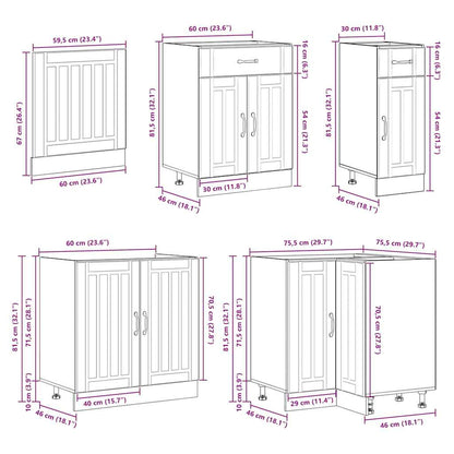 Set Mobili da Cucina 11 pz Lucca Neri Legno Multistrato | homemem39