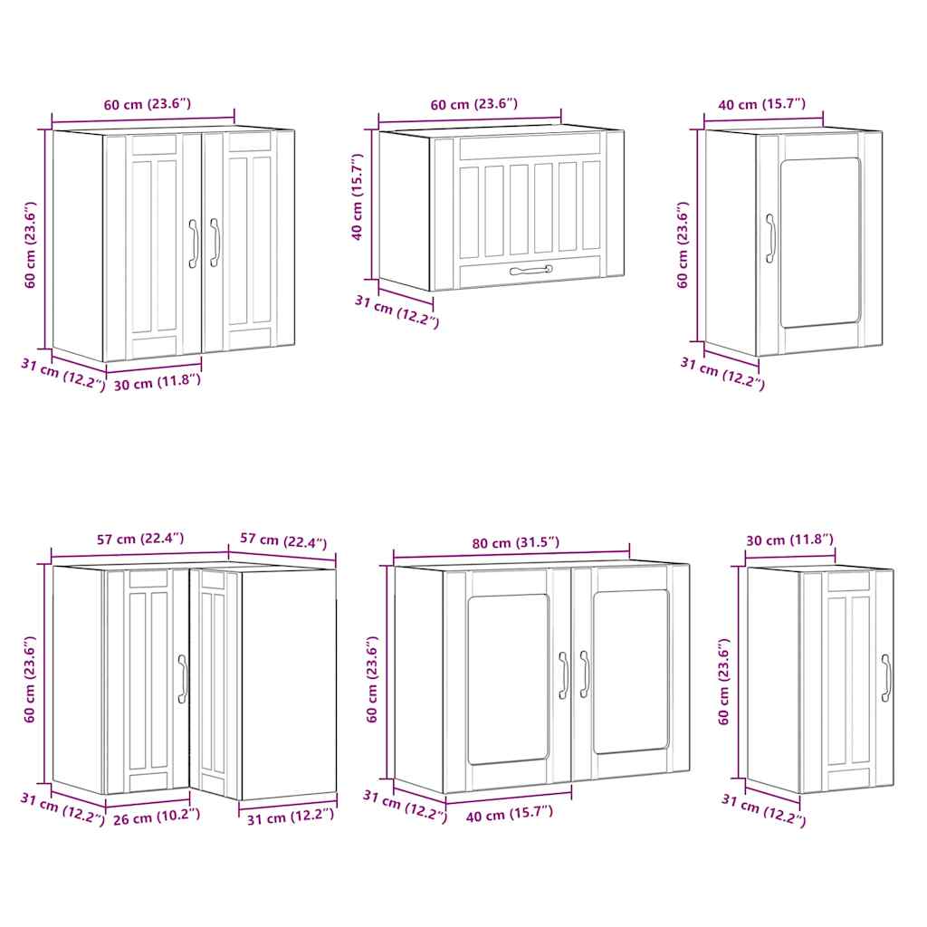 Set Mobili da Cucina 11 pz Lucca Neri Legno Multistrato - homemem39